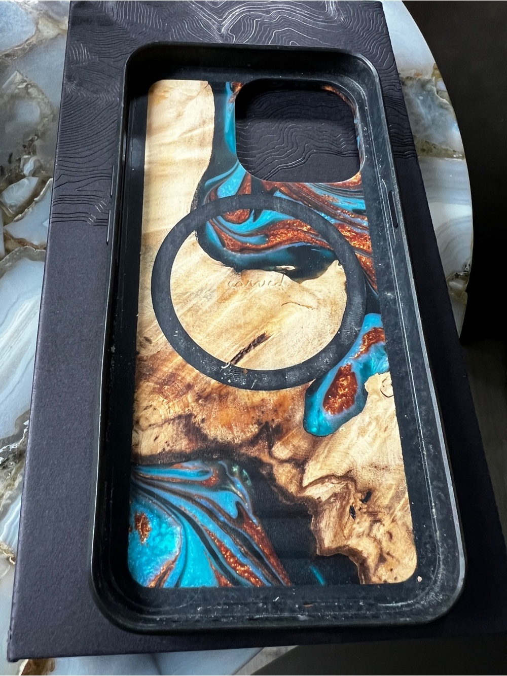 Carved Live Edge I phone 13 pro Case - Picture 3 of 6